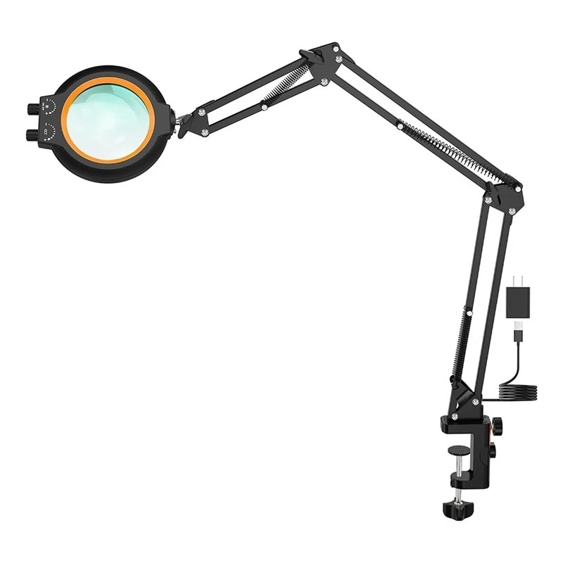 ABWR-Magnifying Glass With Light And Stand 12X, Long Swing Arm Magnifier Lamp Hands Free For Close Work EU Plug