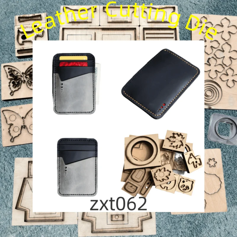 ZXT062 Die Cut Wooden Mold for Portable Simple Leather Card Case, Hand Template DIY Leather Processing Craft Tool