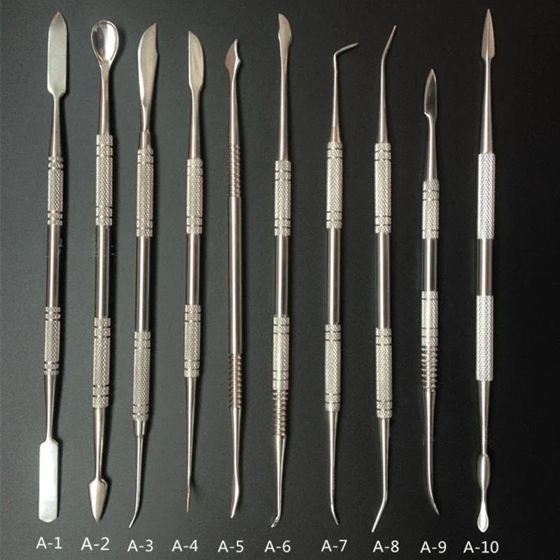 10Pcs Stainless Steel Sculpting Clay Tools Smoothing Soft Wax Pottery Modeling Carved Crafts Tool Accessories