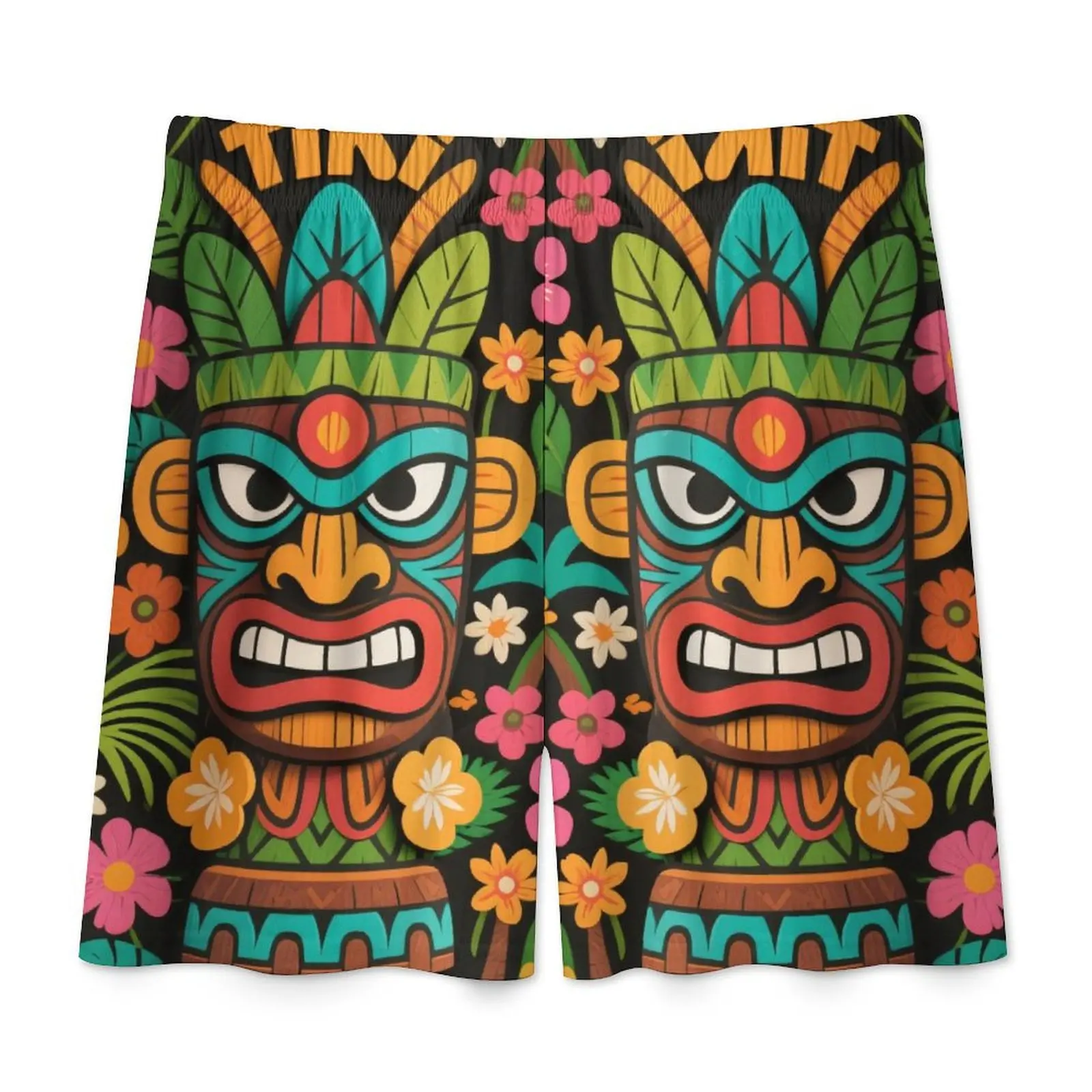 Tiki Ice-Cold Summer Pajama Trousers Shorts For Men Half Pants Gift Sleep Home Wear Breathable Comfort Casual Holiday Sport