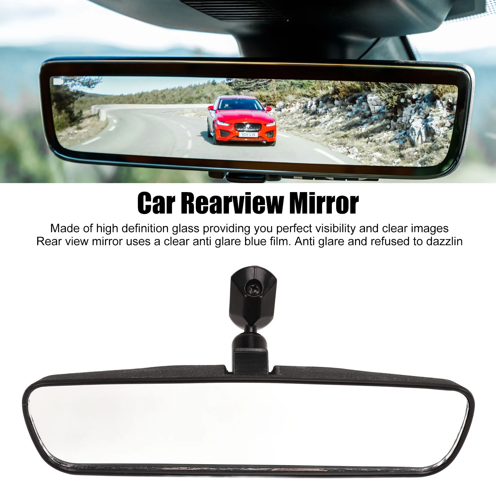 Auto Interior Rearview Mirror 8in Car Rearview Mirror Clear Image Anti Glare Interior Rear View Mirror  for Cars Trucks