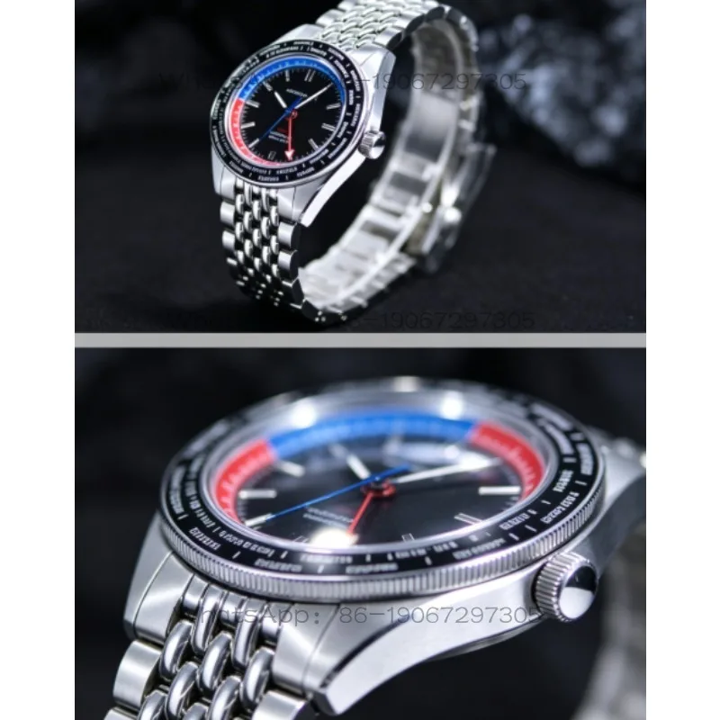 Two Time Zones Automatic Machinery Business 100 Meters Waterproof Men's Watch