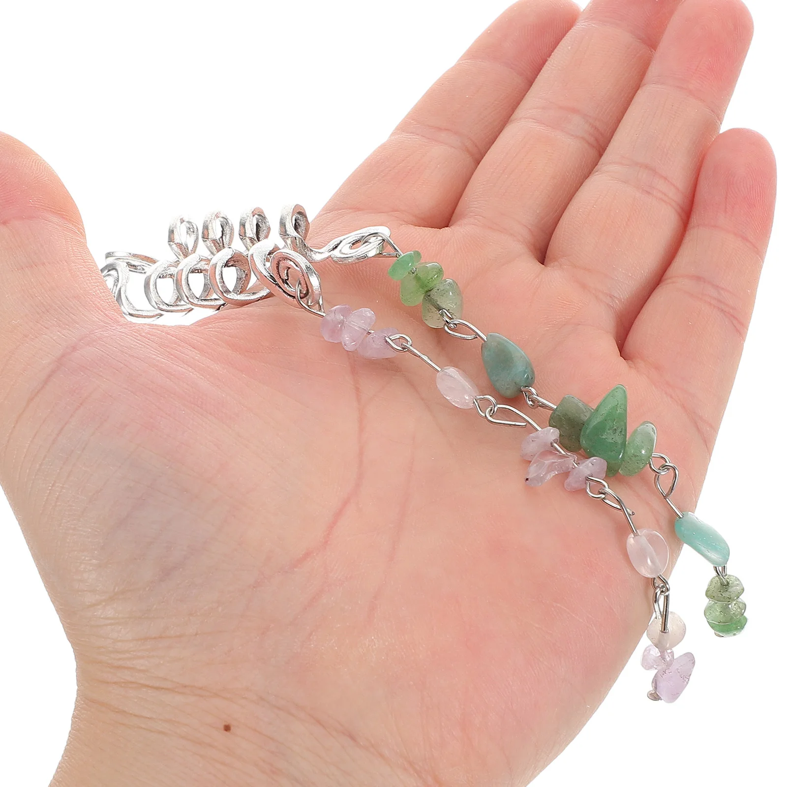 1 مجموعة دائم المعادن والحجر Dreadlock الربيع سحر الشعر مجوهرات للضفائر تنوعا استخدام قلادة قلادة سوار #6