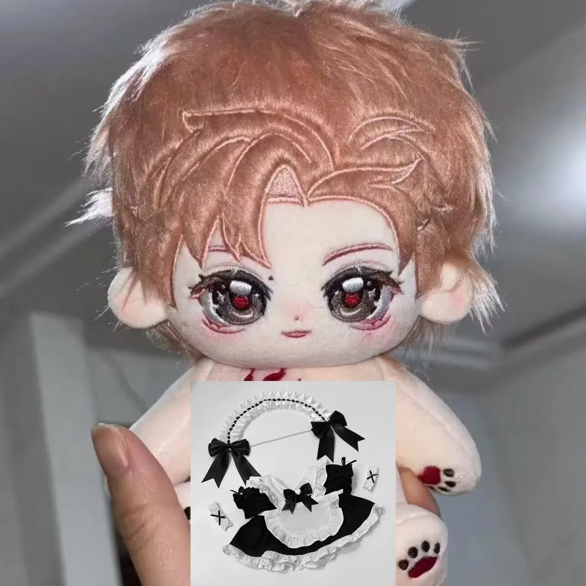 First release of Hou Minghao attribute 20cm cotton doll powder, new styling, celebrity doujin doll gift for girls view 5