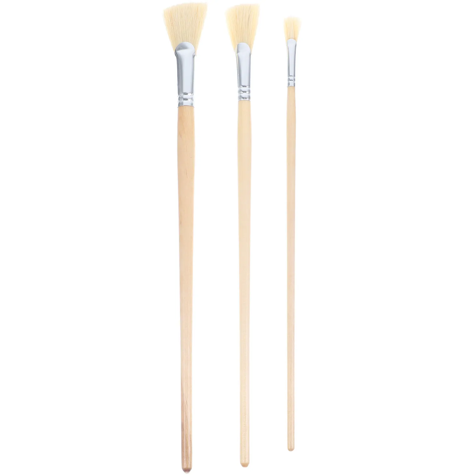 3Pcs Oil Painting Brush Professional Artist Brush Handheld Fan Shaped Watercolor Gouache Acrylic Portable Drawing Supplies