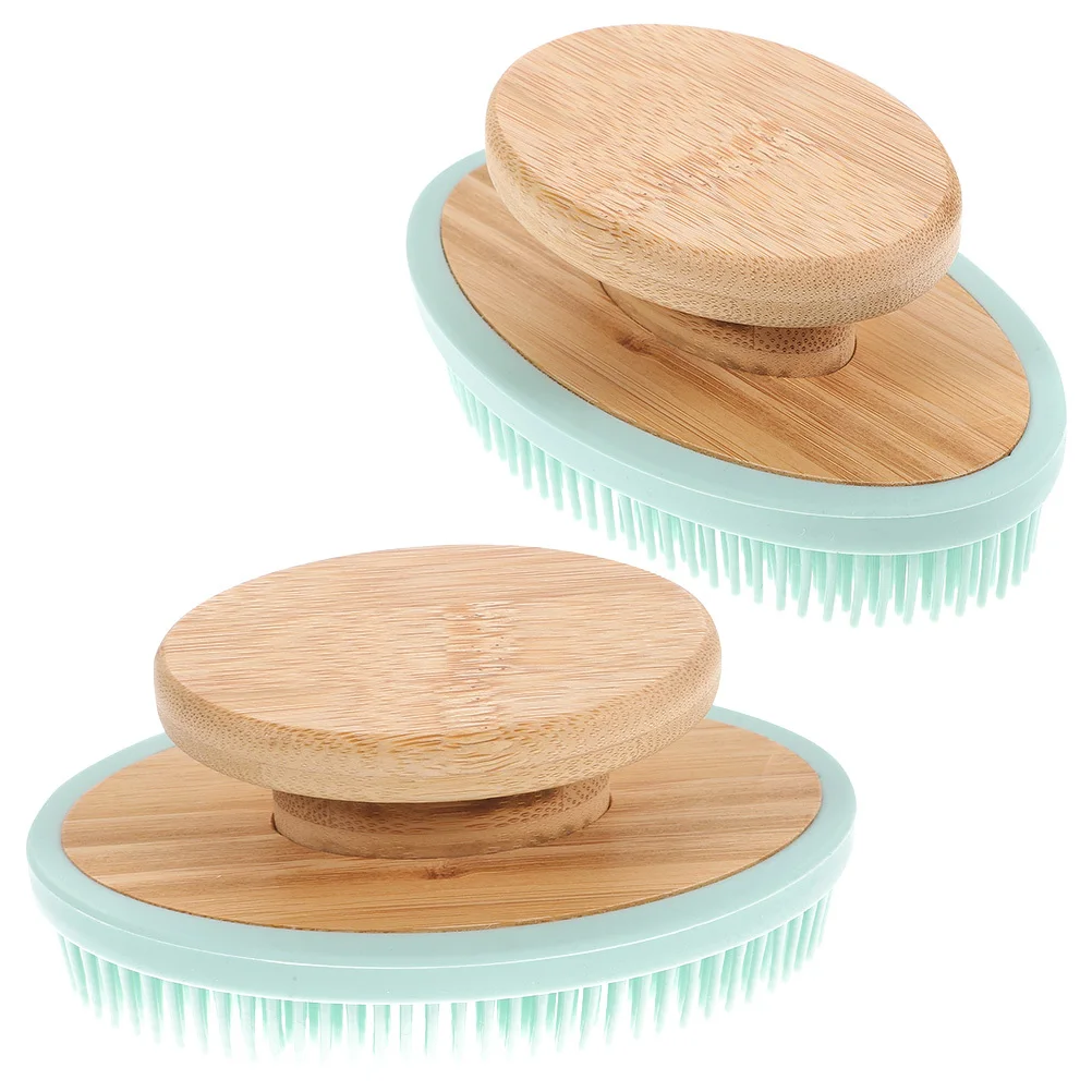 

2Pcs Silicone Bath Brush Soft Long Teeth Body Cleaning Brush Exfoliating Massager Shower Scrubber Body Scrubber