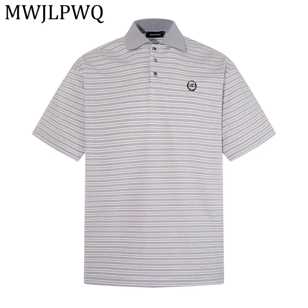 

MWJLPWQ American Retro Summer Men's Striped Shirt Trendy Loose Casual Half-Button Turn-Down Collar Short-Sleeve Tops 14080
