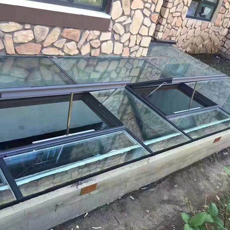 Electric Skylight Automatic Aluminum Sliding Folding Metal Roof Skylight Glass Folding Roof Covers Skylight for House