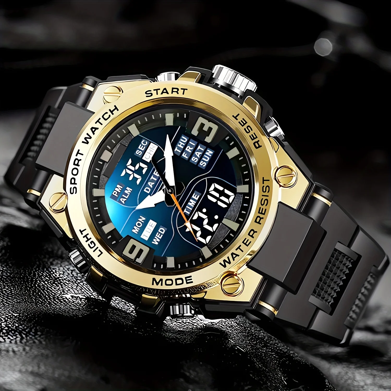 

Многофункциональные часы унисекс для молодежи и студентов с ночником, модные мужские спортивные электронные часы