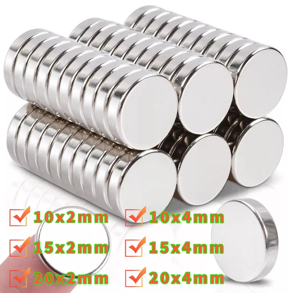 10x2 10X4 15x2 15x4 20x2 20x4 Strong Round Magnets for Fridge, DIY, Projects, Science, Office