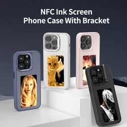 NFC Ink Screen Case with Stand for iPhone Series 13,14.15 Series Long Lasting Image Display, In-App DIY Photo