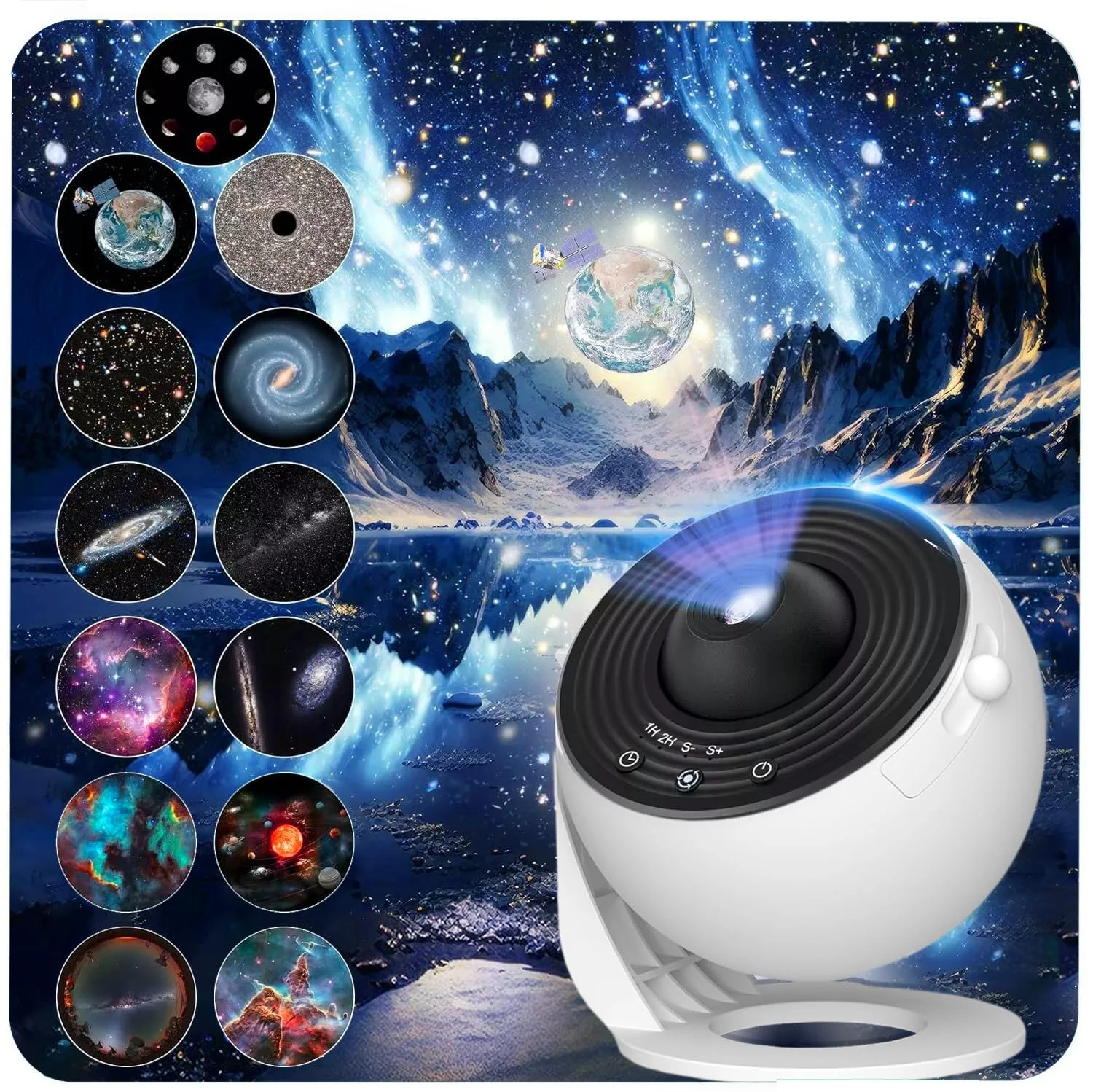 ギャラクシープロジェクターナイトライトhd画像スタープロジェクター、調整可能なノブとタイマー付き、子供用天井ギフト、部屋の装飾に