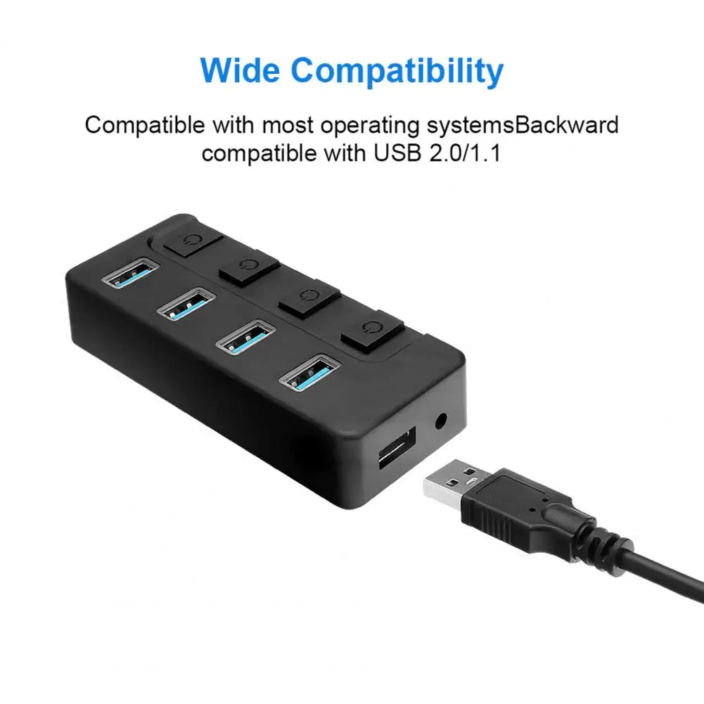 USB Splitter Hub  Professional Plug And Play LED Indicator  High Speed USB Splitter Hub Office Supply