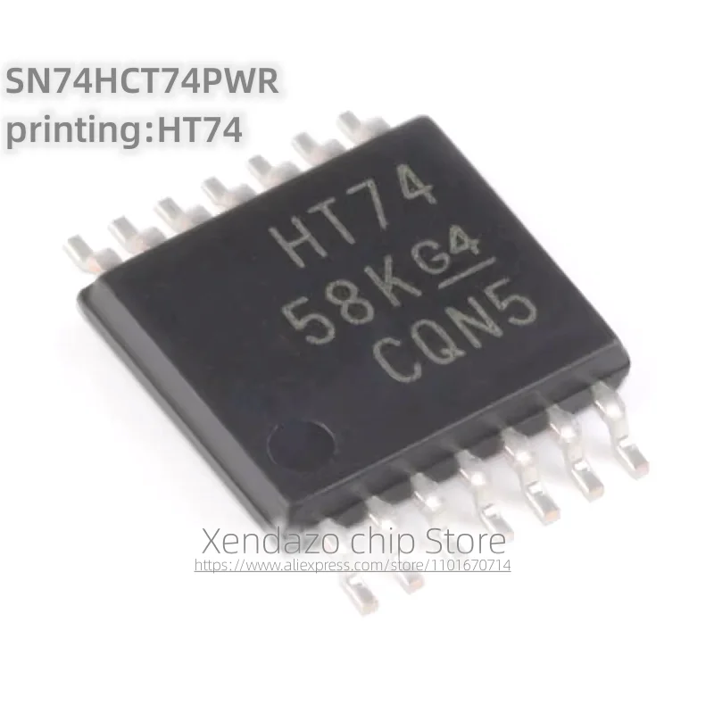 10pcs/lot SN74HCT74PWR printing HT74 TSSOP-14 package Original genuine Dual channel D-class rising edge trigger logic chip