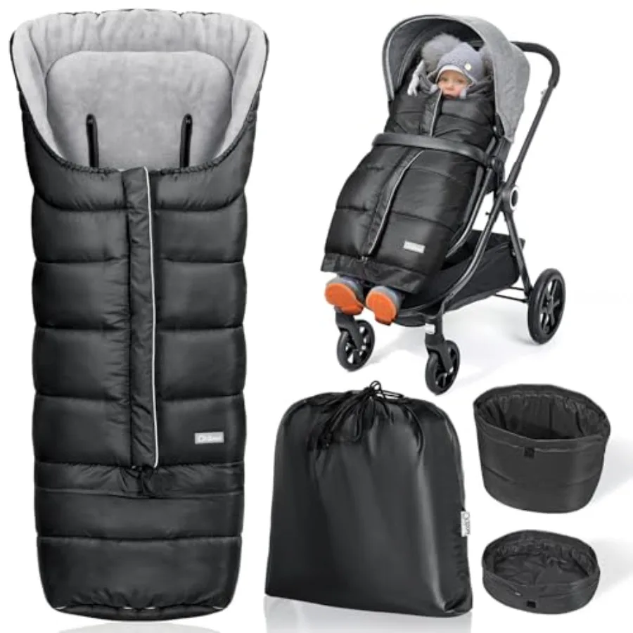

Universal Stroller Bunting Bag with Extra Footmuff for Toddler,,Warm Waterproof Stroller Blanket, Winter Cover, Baby Bunting Ba