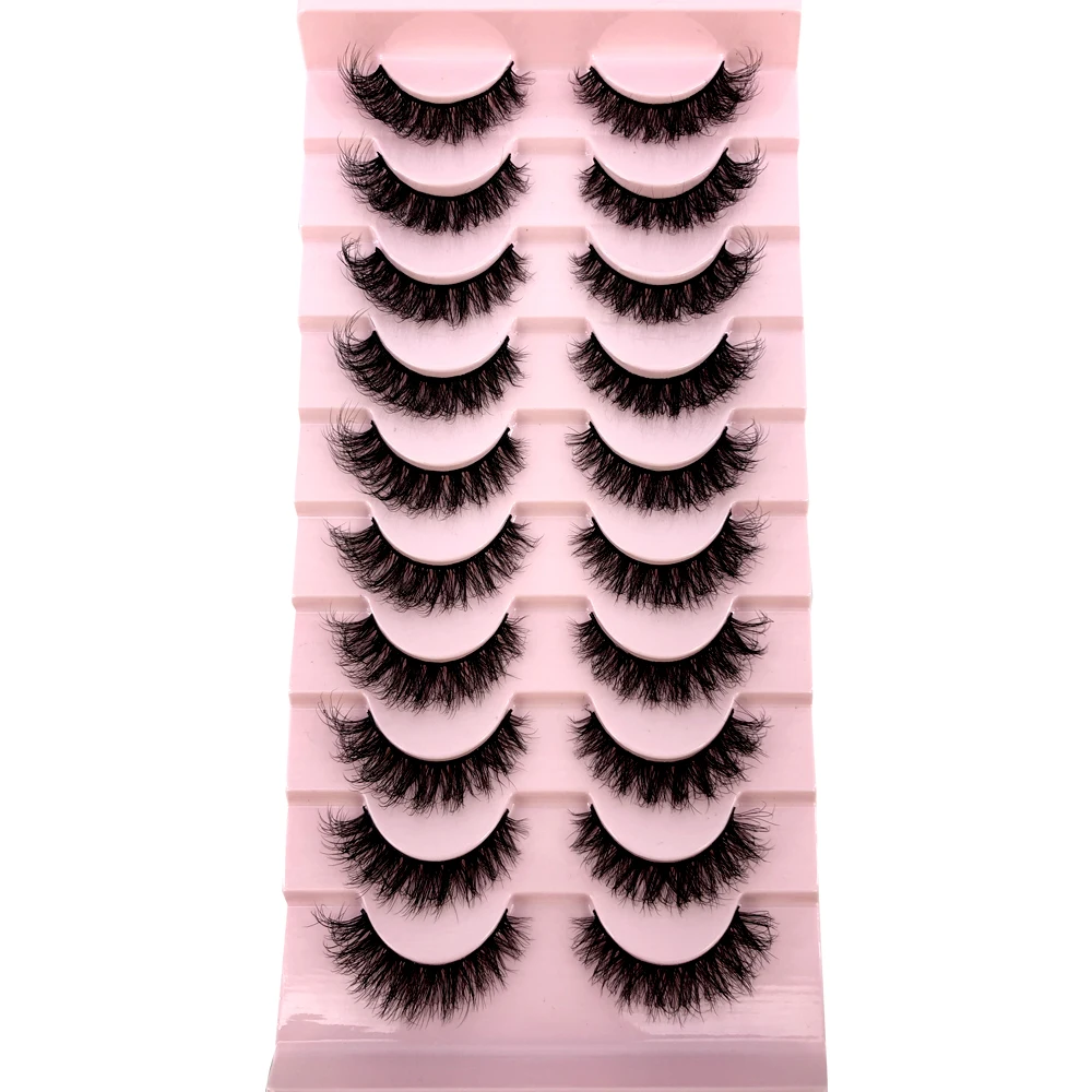 HBZGTLAD New 10 Pairs Natural False Eyelashes Fake Lashes Long Makeup 3d Mink Lashes Extension Eyelash Mink Eyelashes for Beauty