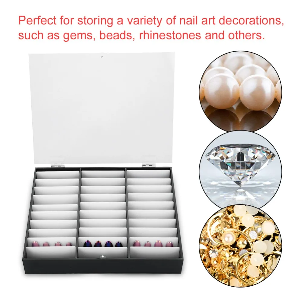 Empty Container Nail Art Storage Box Multiple Slots Decoration Container Fake Nail Display Case Nail Art Organizer Holder