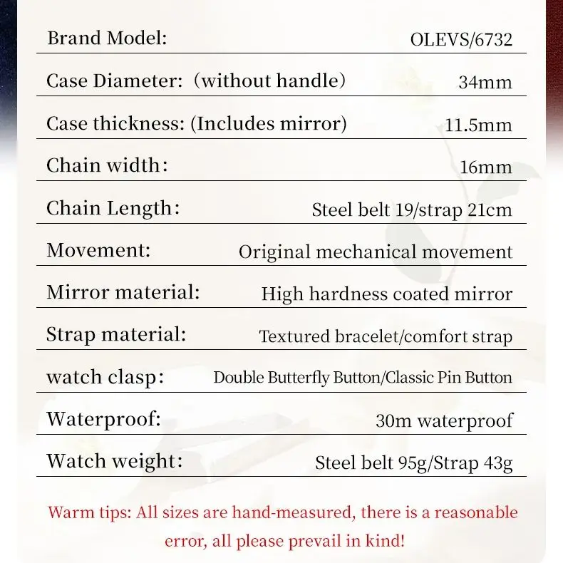 OLEVS 6732 Women Watch New Elegant Women's Automatic Mechanical Watch Top Luxury Brand Premium Diamond Skeleton Women Bracelet