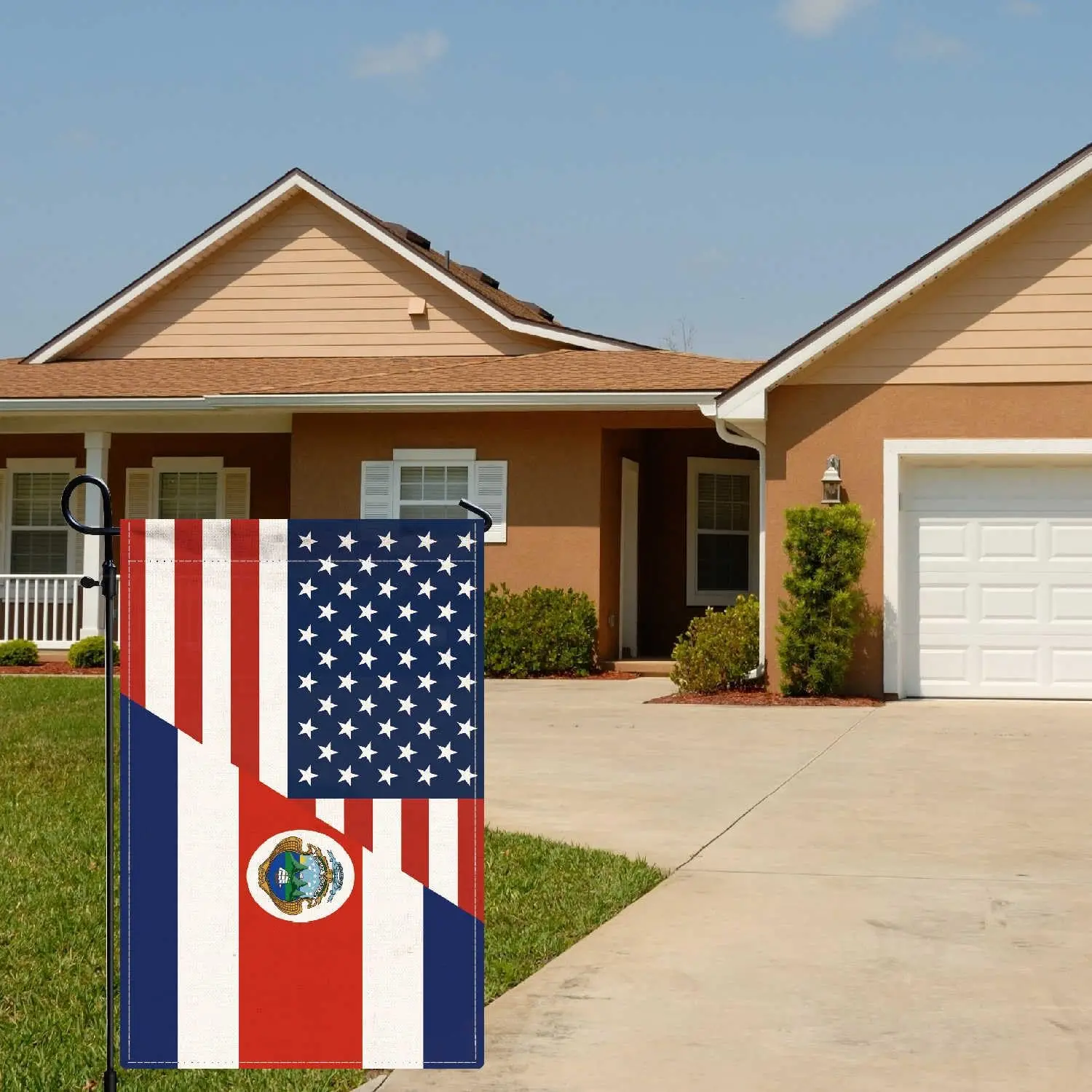 Costa Rica USA Friendship Garden Flag,12x18 in Heavy Duty Costa Rican Outdoor Banner for Patio Yard with Double Side