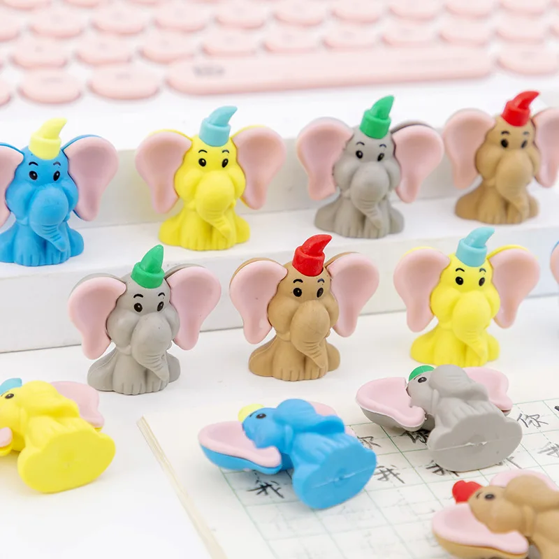 30PCS/batch Disney Stereoscopic Dumbo Eraser Creative Modeling Eraser Student Stationery Cute School Supplies Gift