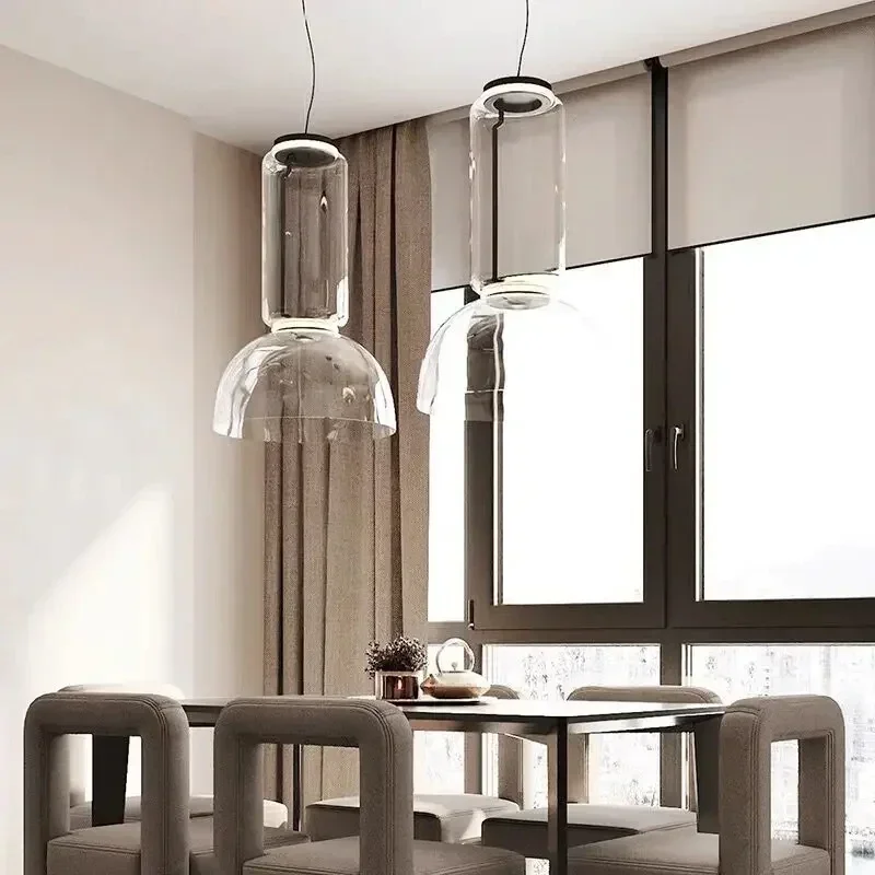 Nordic Home Design Lighting Fixture Glass Shade Led Minimalist Pendant Lamps Black Decor For Living Table Dining Room Chandelier