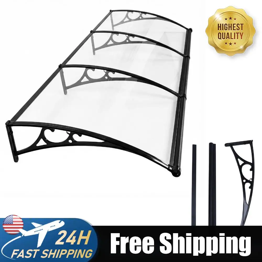 

Навес для входной двери с кронштейном из алюминиевого сплава, наружный, с дренажной системой для защиты от дождя, снега и солнца