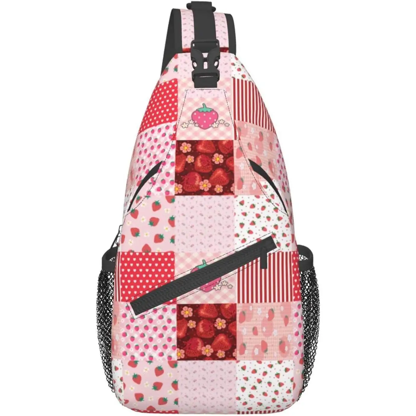 

Клубничная сумка-слинг, милый рюкзак через плечо на груди, повседневный рюкзак, сумка на плечо для девочек, многоразовая многоцелевая
