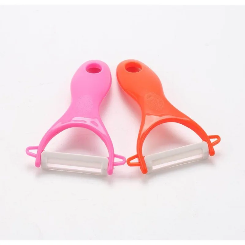 2Pcs Vegetable Fruit Ceramic Peeler Cooking Tools Potato Peelers Ceramic Peeler (Color Random)