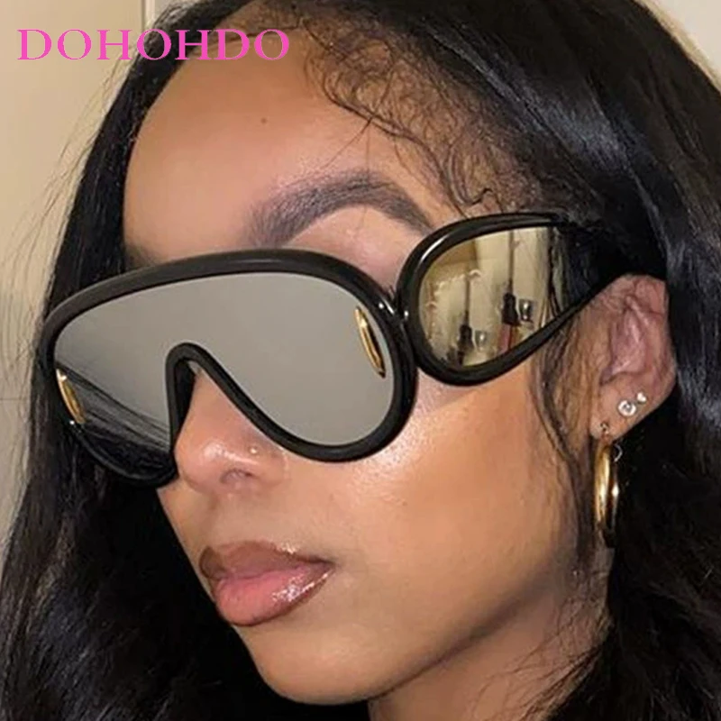 

Fashion Trend Hip Hop Punk One Piece Y2K Sunglasses Men Women Luxury Brand Designer Outdoors Cycling Sports Sun Glasses UV400