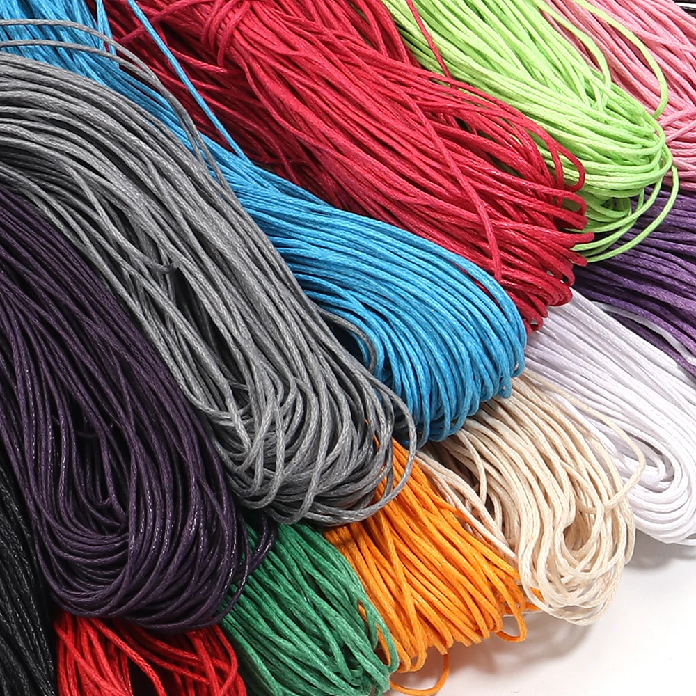 70 m/lote de cuerda de algodón encerado para abalorios, cuerda de 1mm para decoración de abalorios, suministros de tejido, accesorios