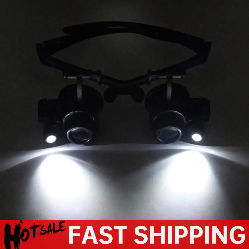 

10X/15X/20X/25X Lens Observation Head Wearing Magnifier Glasses Loupes with LED