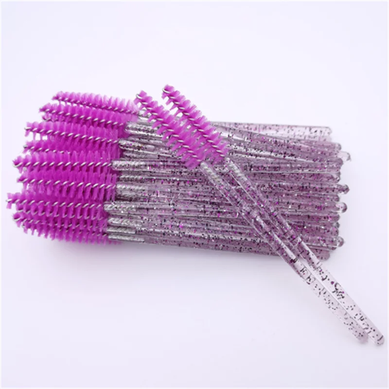 Disposable Crystal Rod Eyelash Brush Solid Spiral Eyebrow Comb Wholesale Makeup Tools for Beauty Care