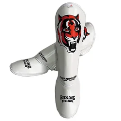 Kickboxing Leg Guard Muay Ankle PU Leather Boxing Shin Guards Ankle Protector MMA Muay Thai Training Leg Light Kicking Shin Pads