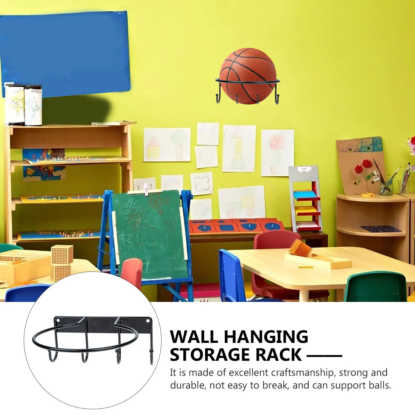 

Basketball Storage Rack Football Wall Holder Holders Mount Iron Multi-functional Volleyball Stand