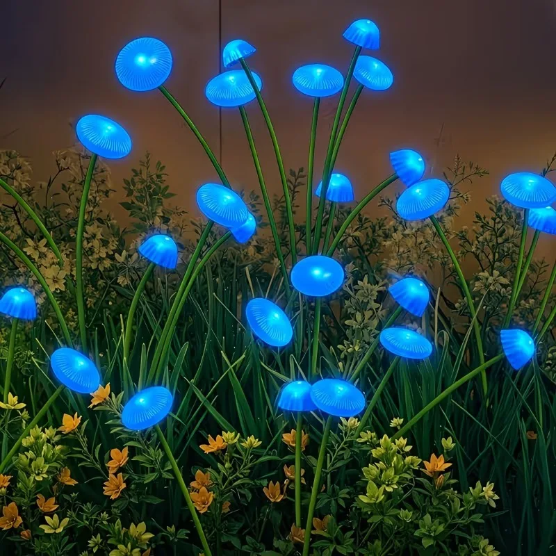 LED Solar Jellyfish Mushroom Lamp, Used for Outdoor Landscape Decoration Lighting, Suitable for Lawns, Garden,Christmas
