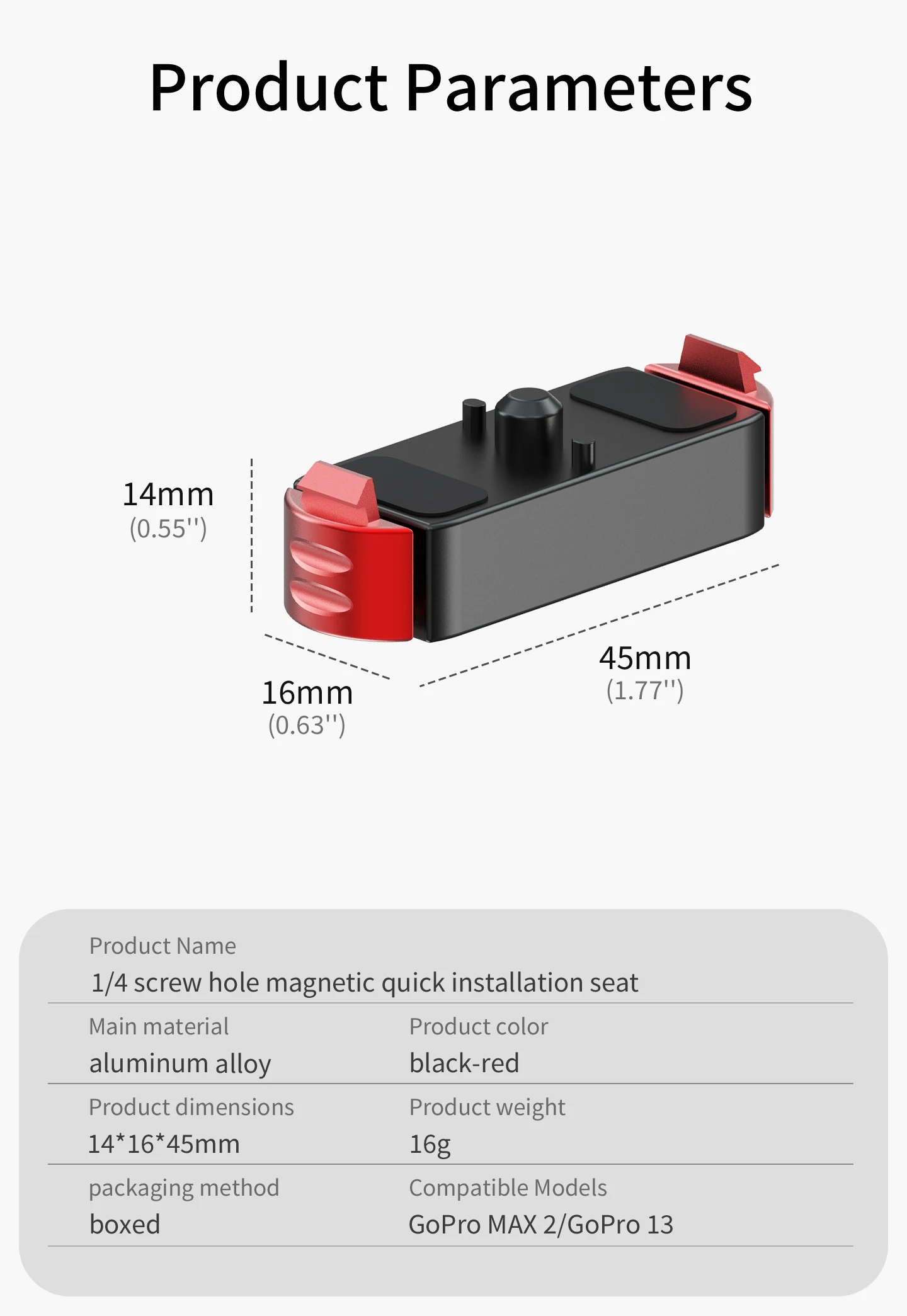 Neue Dual Lock Magnetische Quick Release Basis Action Kamera Stativ Halter 1/4 Anti Umkehr Halterung für GoPro MAX 2 für Go Pro Hero 13 – Detail 6