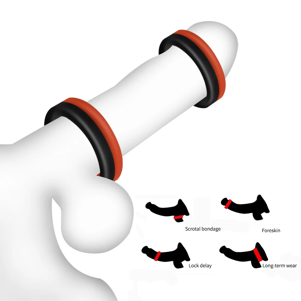 Male Cock Ring Penis Ring Delay Ejaculation Scrotal Binding Ball Stretcher Sex Toy For Men anillos para hombre Silicone Cockring