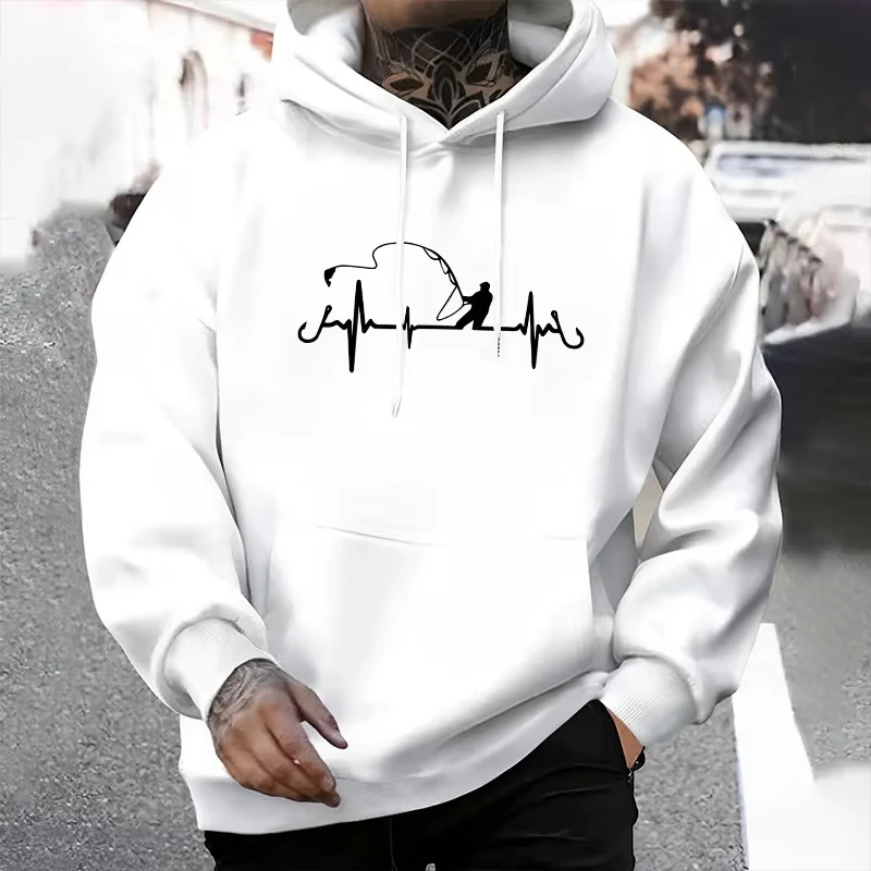 Fishman Print Hoodies für Herren Herbst Winter Heißer Verkauf Hochwertiges Kapuzenpullover Home Outdoor Casual Sport Warmer Pullover