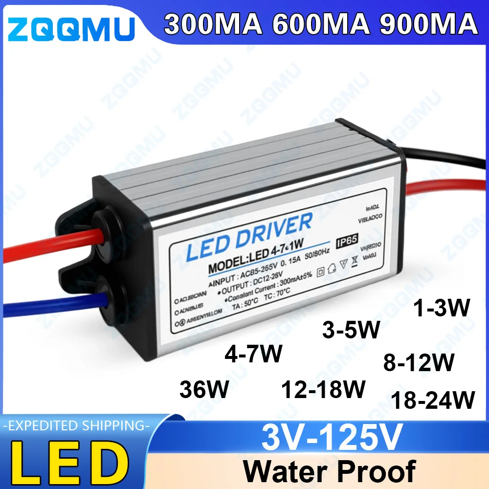 LED Terminal Head Driver Waterproof Power Supply Model 3W 8W 12W 24W 25W 36W Isolated Flicker-Free IP65 Transformer Power Supply