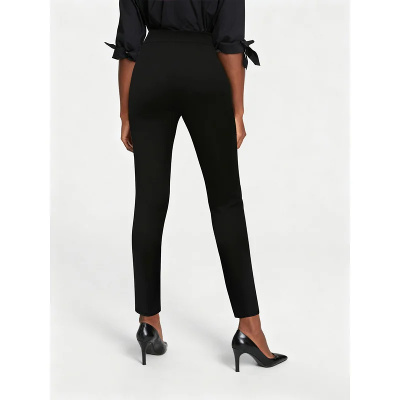 2025 Pantaloni a matita minimalisti eleganti da donna Pantaloni casual quotidiani da ufficio neri dimagranti in vita elastica