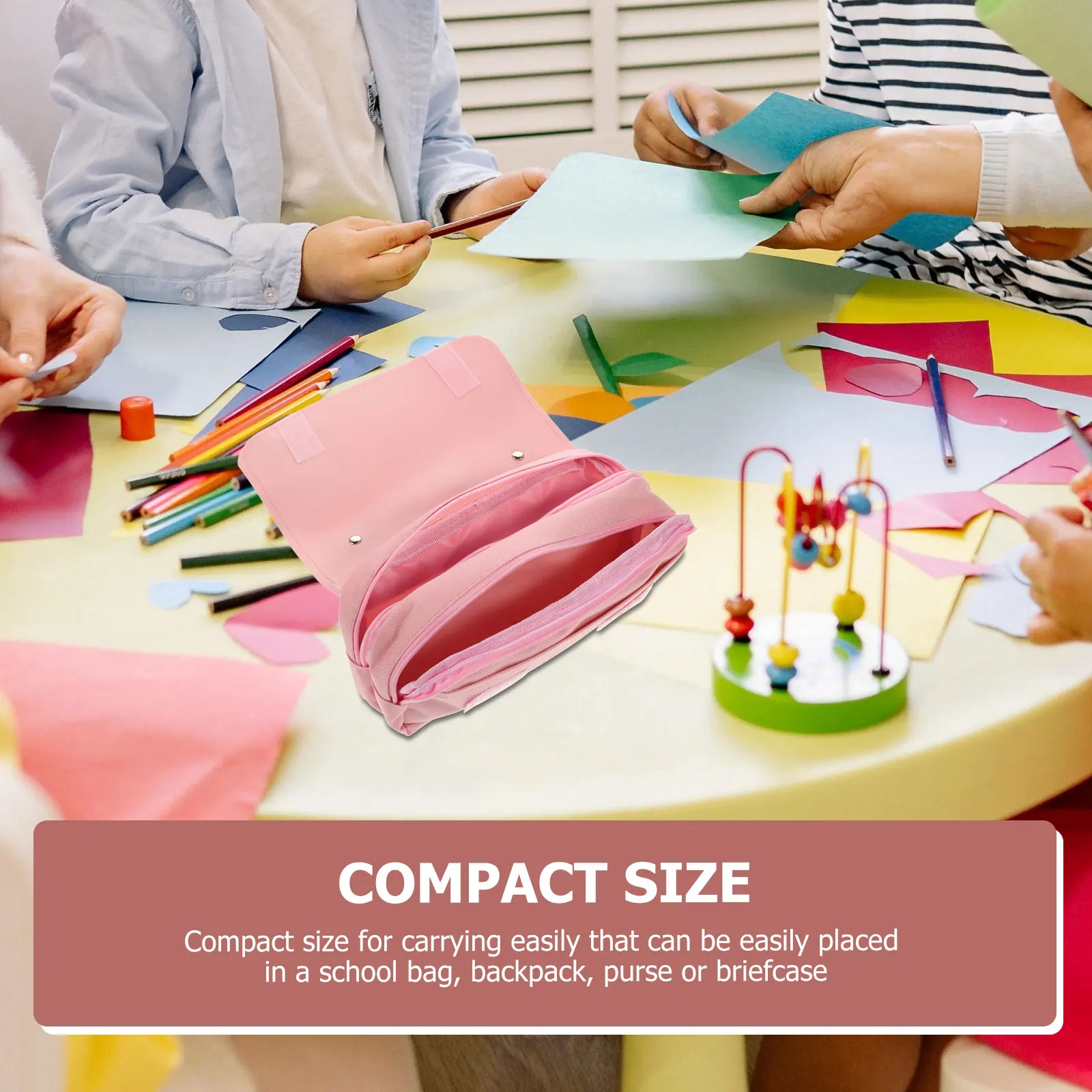 

Lovely Portable Stress Relief Case Zipper Pen Pouch For Girls Adorable Cartoon Storage Bag Handle Design Multi-Use Large