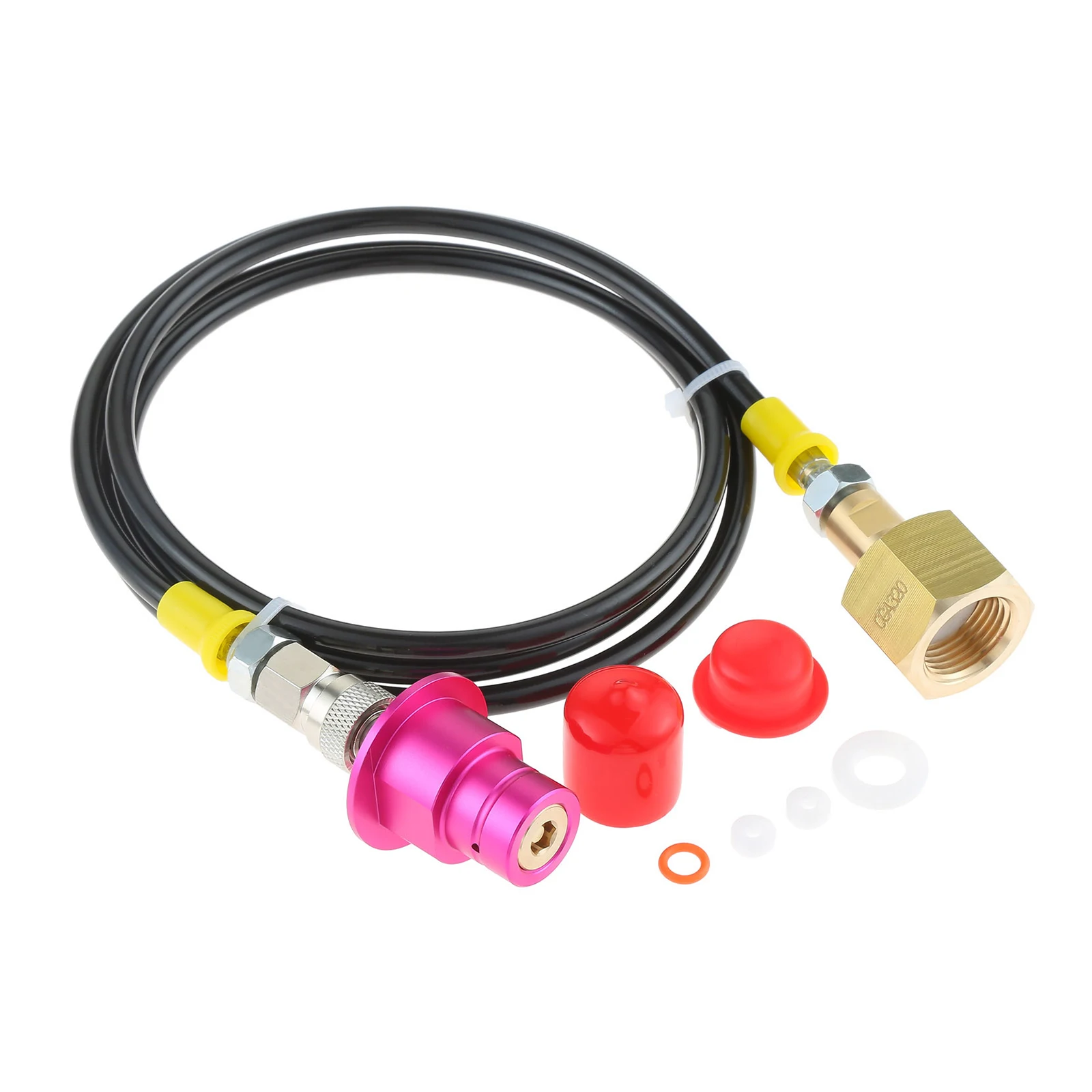 

1set 60"/150cm CO2 Adapter Quick Connector Hose Kit 4500psi Standard CGA320 US Valve for Soda DUO Machine Terra Series Refilling