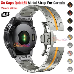 Titanium Color Strap For Garmin Fenix 5/5X/5XPlus/6/6X/6XPro/7x Stainless Steel Metal Band 26 22mm For Garmin Forerunner 945 935