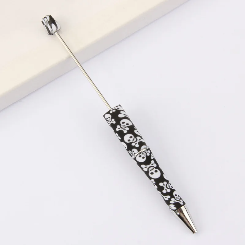 20pcs Black Skeleton DIY Plastic Beaded Ball Pen Beadable Pens for Writing Korean Stationery School Office Accessories Gift Pen