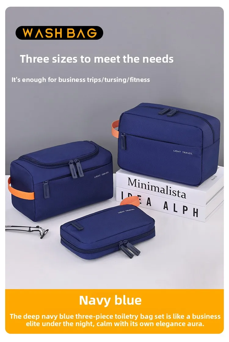 3-in-1 Travel Toiletry Bag for Men Oxford Toiletry Organizer Dopp Kit Water-resistant Shaving Bag Cosmetic Bag Makeup Organizer