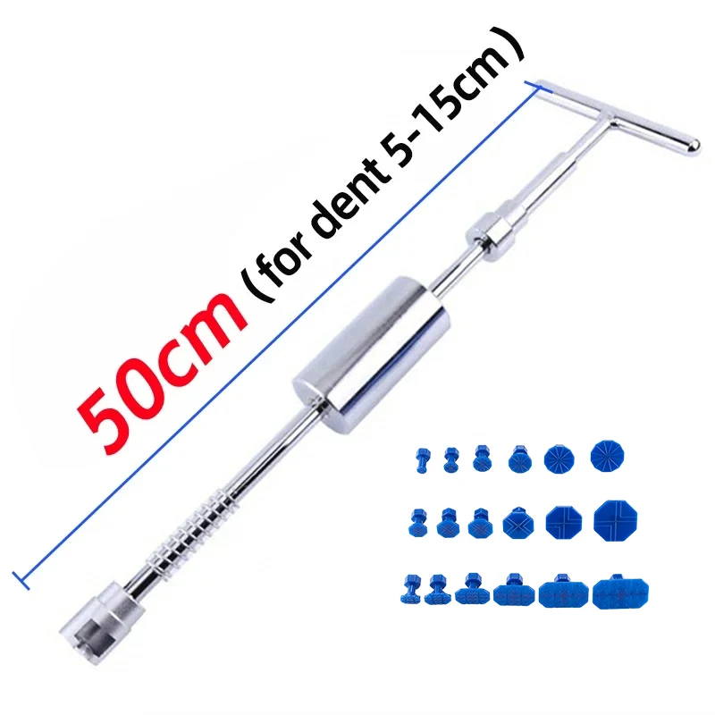 Metal Car Dent Repair Tools Auto Body Repair Dent Puller Tool Kit Slide Hammer Reverse Hammer Glue +18pcs Glue Puller 50cm 38cm