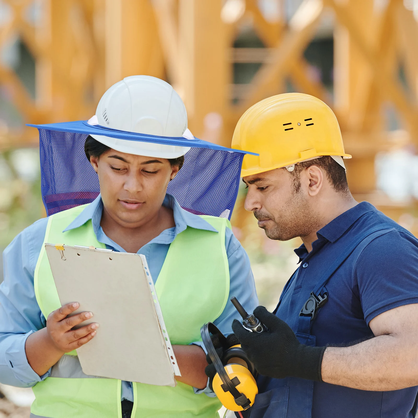 2 Pcs Sun Protection Visor Cap Ultraviolet Light Hard Hat Shade Blue Blocking Miss