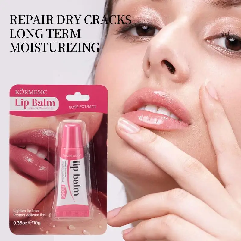 Rose Extract Lip Balm Smooth Fine Lip Lines Moisturizing Repair Dry Chapped Lips 1Pcs Premium Hydrating Lip Care