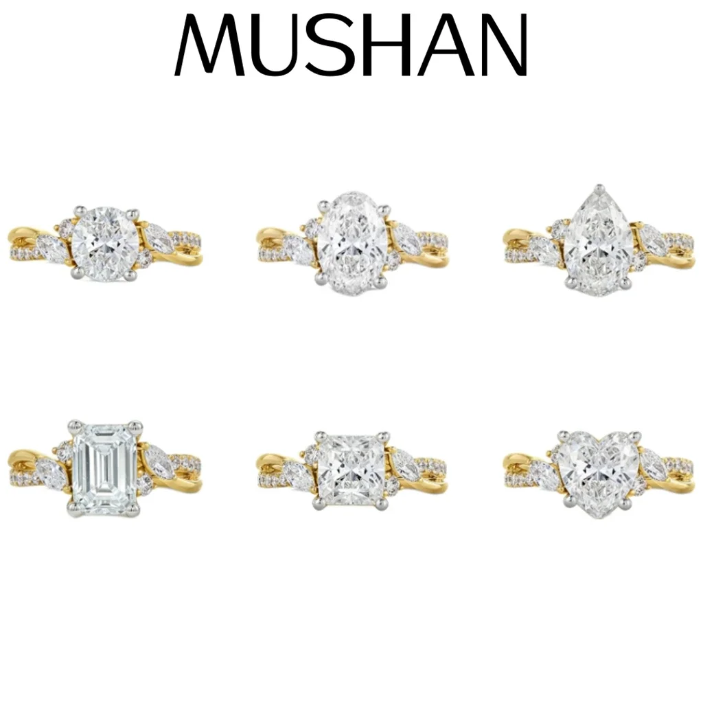 MUSHAN Custom Jewelry 925 Sterling Silver Ring Moissanite D Color VVS Fine Simulated Exquisite Noble Unique Rings Diamond