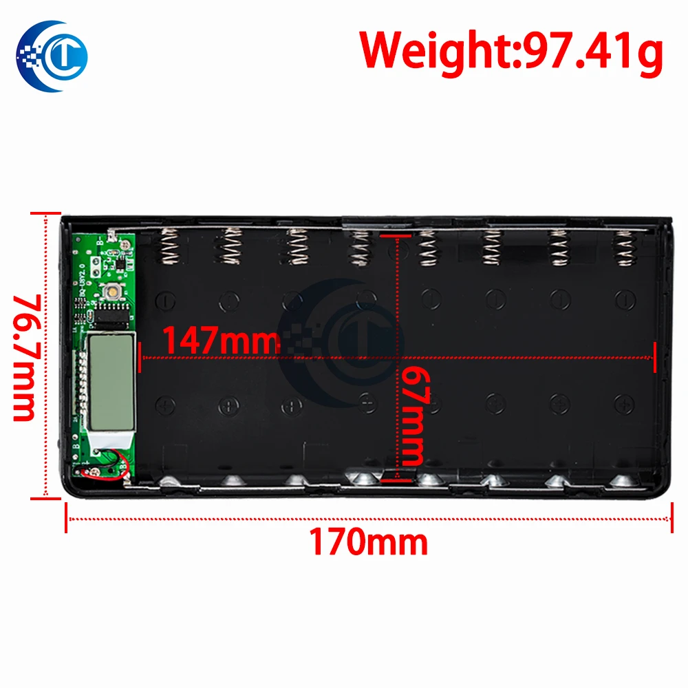 8x18650 DIY Portable Battery Power Bank Shell Case Box LCD Display Powerbank Box For DIY KIT Powerbank 18650